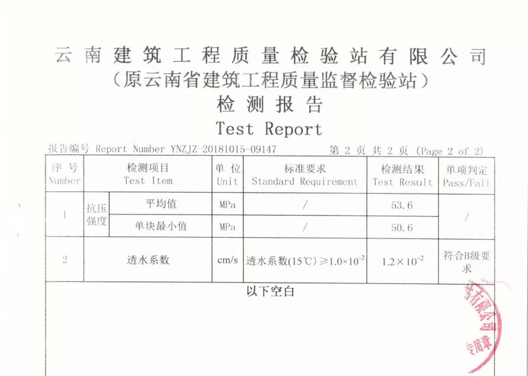 高强高透水性江南体育竞技中心电话是多少
检测报告 高强高透水性江南体育竞技中心电话是多少
检测报告